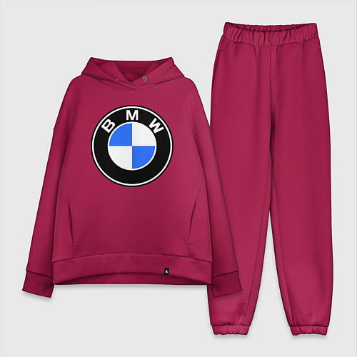 Женский костюм оверсайз Logo BMW / Маджента – фото 1