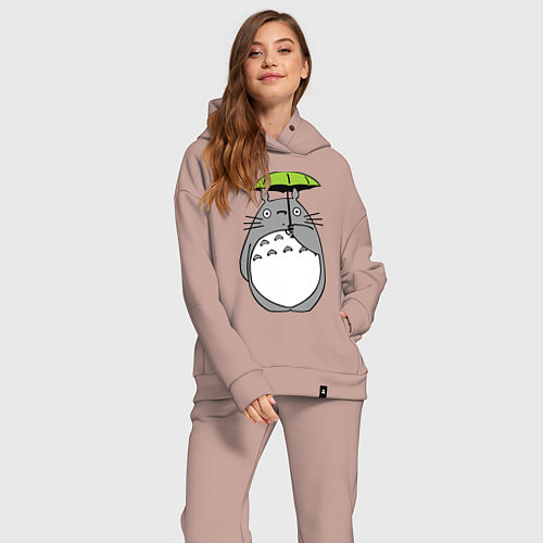 Женский костюм оверсайз Totoro с зонтом / Пыльно-розовый – фото 2