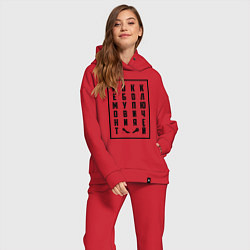 Женский костюм оверсайз РОКК ЕБОЛ, цвет: красный — фото 2