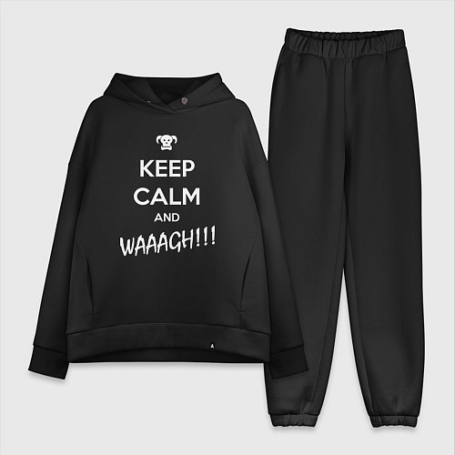 Женский костюм оверсайз Keep Calm & WAAAGH / Черный – фото 1