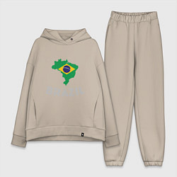 Женский костюм оверсайз Brazil Country, цвет: миндальный
