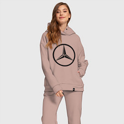 Женский костюм оверсайз Mercedes-Benz logo, цвет: пыльно-розовый — фото 2