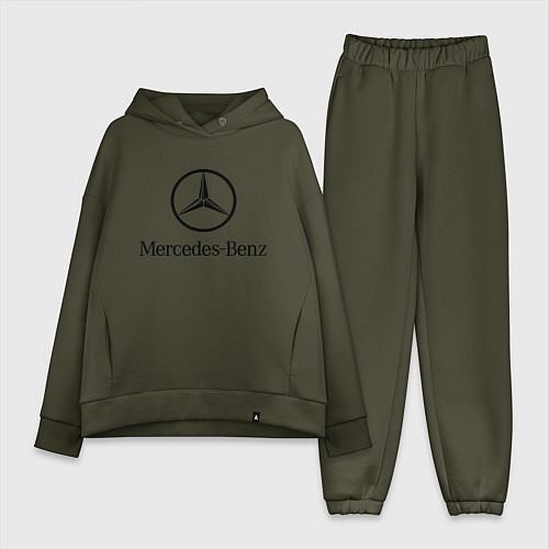 Женский костюм оверсайз Logo Mercedes-Benz / Хаки – фото 1