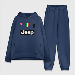 Женский костюм оверсайз FC Juventus цвета тёмно-синий — фото 1