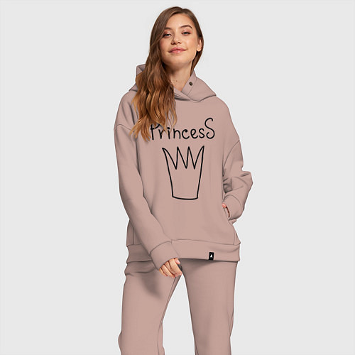 Женский костюм оверсайз PrincesS picture / Пыльно-розовый – фото 2