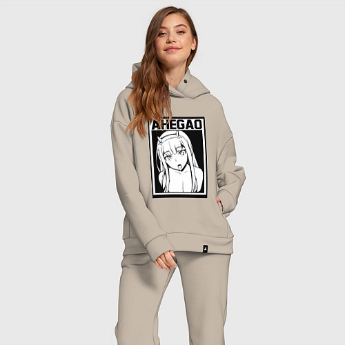 Женский костюм оверсайз AHEGAO / Миндальный – фото 2