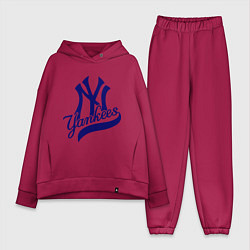 Женский костюм оверсайз NY - Yankees, цвет: маджента