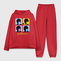 Женский костюм оверсайз The Beatles: pop-art, цвет: красный