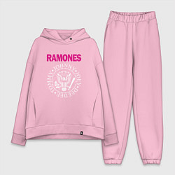 Женский костюм оверсайз Ramones Boyband цвета светло-розовый — фото 1