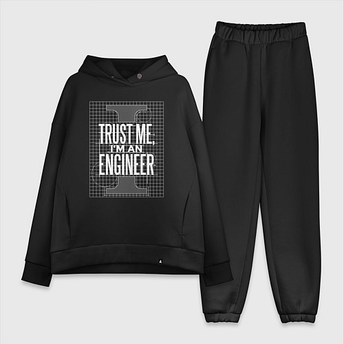 Женский костюм оверсайз I'm an Engineer / Черный – фото 1