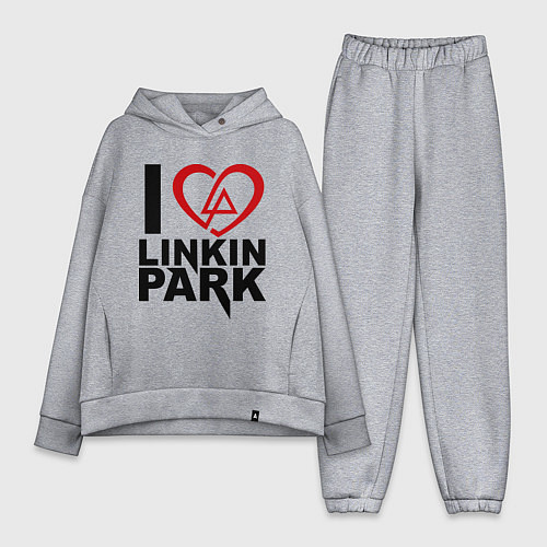 Женский костюм оверсайз I love Linkin Park / Меланж – фото 1