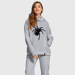 Женский костюм оверсайз Черный паук, цвет: меланж — фото 2