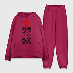 Женский костюм оверсайз Keep Calm & Play Dota, цвет: маджента