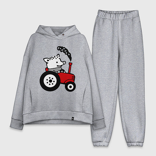 Женский костюм оверсайз Поросенок Петр / Меланж – фото 1