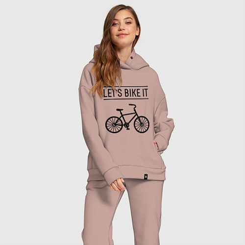 Женский костюм оверсайз Lets bike it / Пыльно-розовый – фото 2