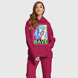 Женский костюм оверсайз DJ Pon-3 RAVE, цвет: маджента — фото 2