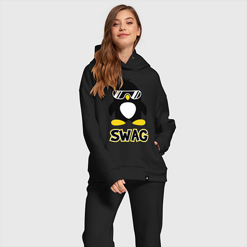 Женский костюм оверсайз SWAG Penguin / Черный – фото 2