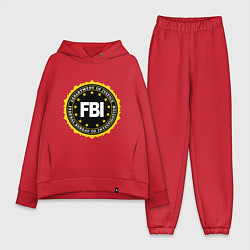 Женский костюм оверсайз FBI Departament, цвет: красный