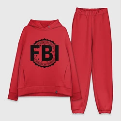 Женский костюм оверсайз FBI Agency, цвет: красный