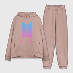 Женский костюм оверсайз BTS: Neon V, цвет: пыльно-розовый