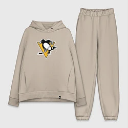 Женский костюм оверсайз Pittsburgh Penguins: Evgeni Malkin, цвет: миндальный