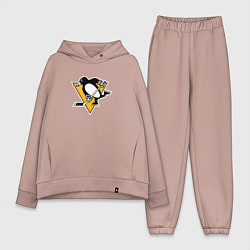 Женский костюм оверсайз Pittsburgh Penguins: Evgeni Malkin, цвет: пыльно-розовый
