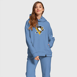 Женский костюм оверсайз Pittsburgh Penguins: Evgeni Malkin, цвет: мягкое небо — фото 2
