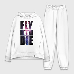 Женский костюм оверсайз Fly or Die: Space цвета белый — фото 1
