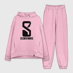 Женский костюм оверсайз Scorpions logo, цвет: светло-розовый