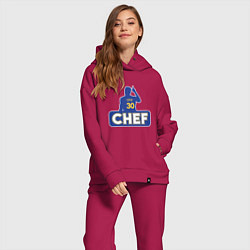Женский костюм оверсайз Curry, цвет: маджента — фото 2