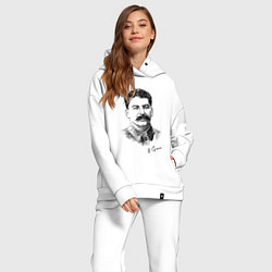 Женский костюм оверсайз Товарищ Сталин цвета белый — фото 2