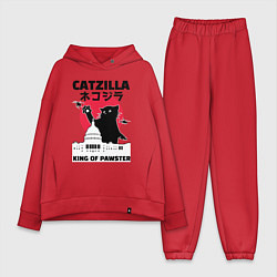 Женский костюм оверсайз Catzilla King of Pawster, цвет: красный