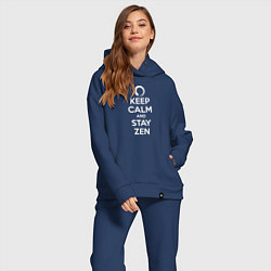 Женский костюм оверсайз Keep calm & stay Zen, цвет: тёмно-синий — фото 2