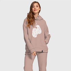 Женский костюм оверсайз Float like a butterfly, цвет: пыльно-розовый — фото 2