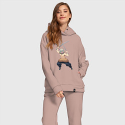 Женский костюм оверсайз KIMETSU NO YAIBA, цвет: пыльно-розовый — фото 2