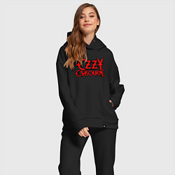 Женский костюм оверсайз Ozzy Osbourne hard metal, цвет: черный — фото 2