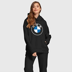 Женский костюм оверсайз BMW LOGO 2020, цвет: черный — фото 2