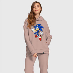 Женский костюм оверсайз Sonic, цвет: пыльно-розовый — фото 2