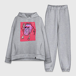 Женский костюм оверсайз Rolling stones, цвет: меланж