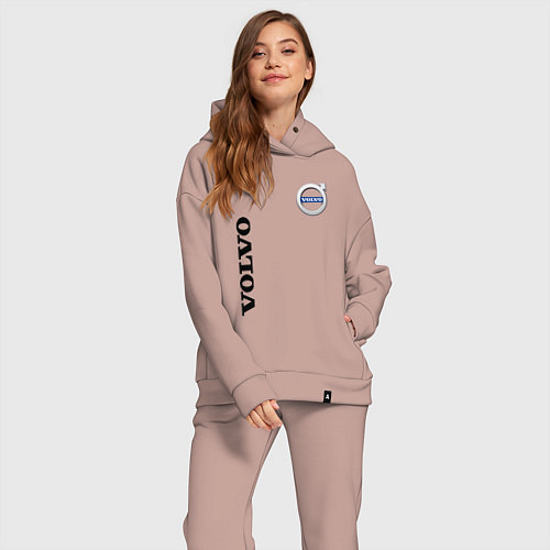 Женский костюм оверсайз VOLVO / Пыльно-розовый – фото 2