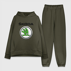 Женский костюм оверсайз SKODA, цвет: хаки