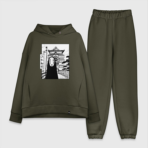 Женский костюм оверсайз No-Face Spirited Away Ghibli / Хаки – фото 1