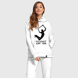 Женский костюм оверсайз Самокат фристайл экстрим спорт, цвет: белый — фото 2