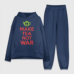 Женский костюм оверсайз Make tea not war, цвет: тёмно-синий