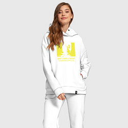 Женский костюм оверсайз VANSAMA OFFICIAL Yellow, цвет: белый — фото 2