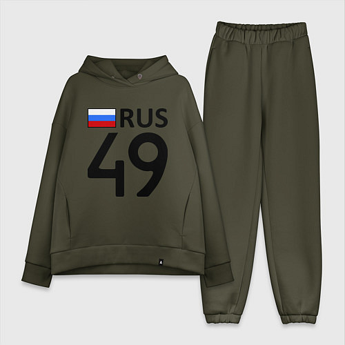 Женский костюм оверсайз RUS 49 / Хаки – фото 1