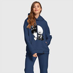 Женский костюм оверсайз Токийский гуль, цвет: тёмно-синий — фото 2