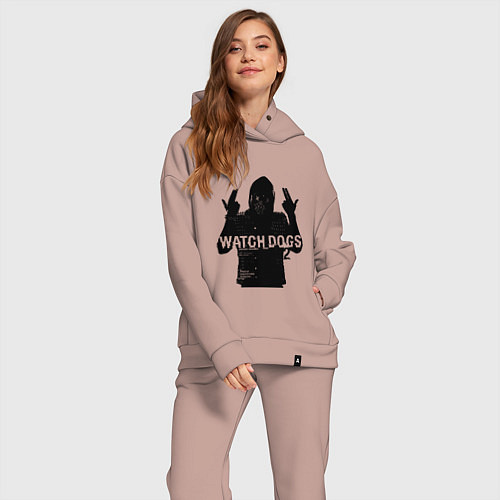 Женский костюм оверсайз Watch dogs 2 Z / Пыльно-розовый – фото 2