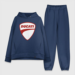 Женский костюм оверсайз Ducati Logo Дукати Лого Z, цвет: тёмно-синий