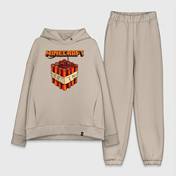 Женский костюм оверсайз Minecraft, цвет: миндальный